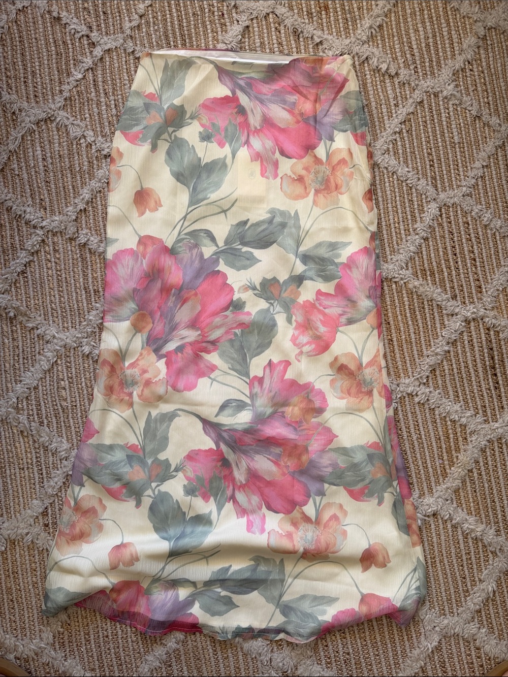 Peppermayo Soulful low rise maxi Skirt with “yellow peony”